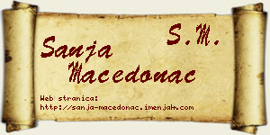 Sanja Macedonac vizit kartica